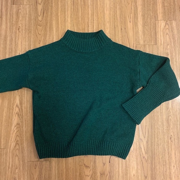 forest green knit sweater